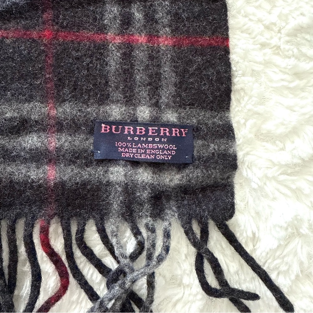 Burberry LONDON Scarf Black Nova Check Lambswool - Picture 3 of 6